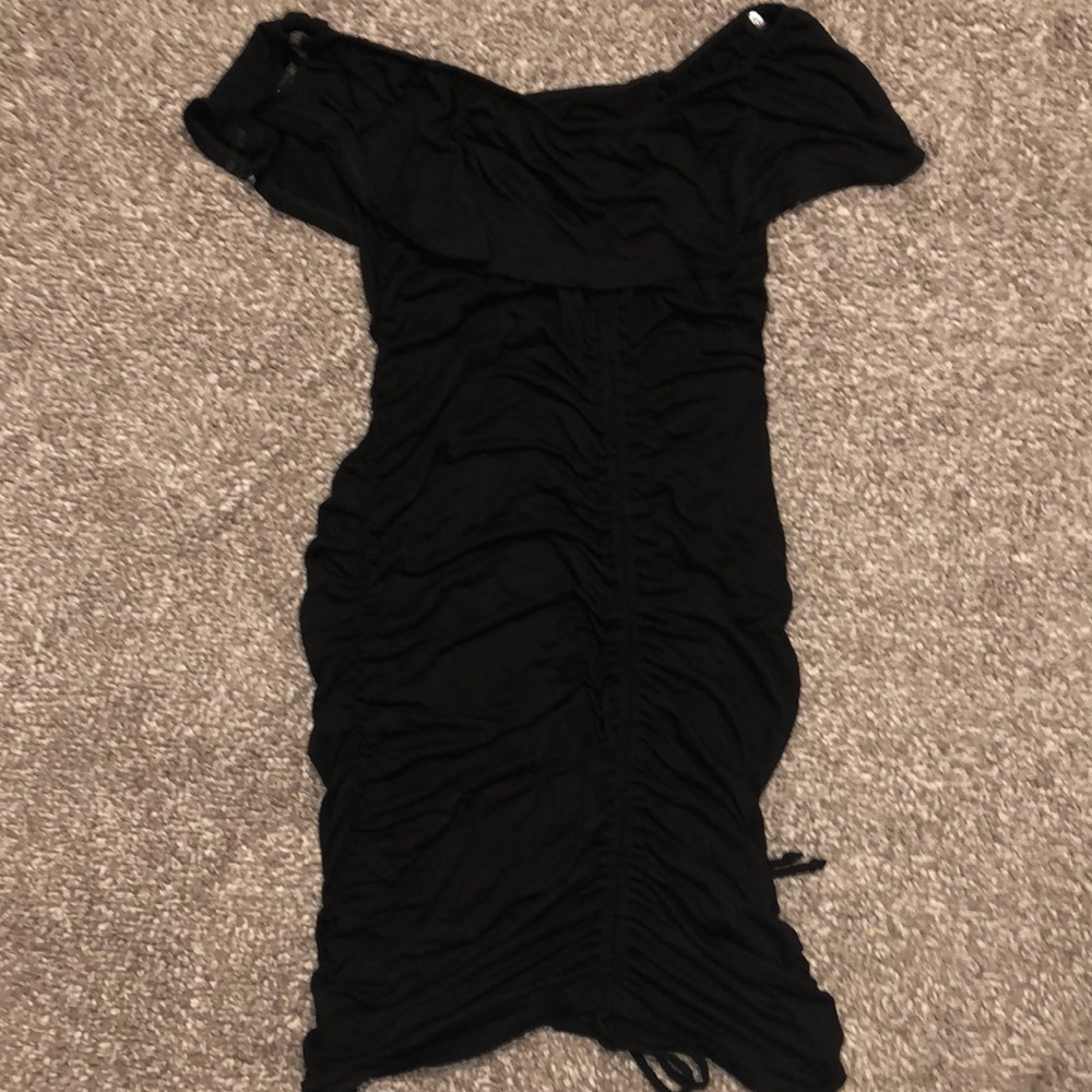 Fashion Nova black off the shoulder fitted dress